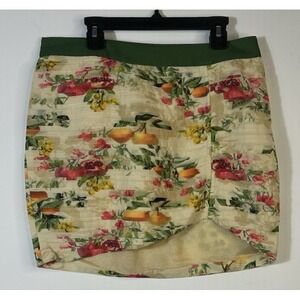 $198 NWT Resort BEACH Rococo Sand Multicolor Floral & Fruit Mini Skirt Medium